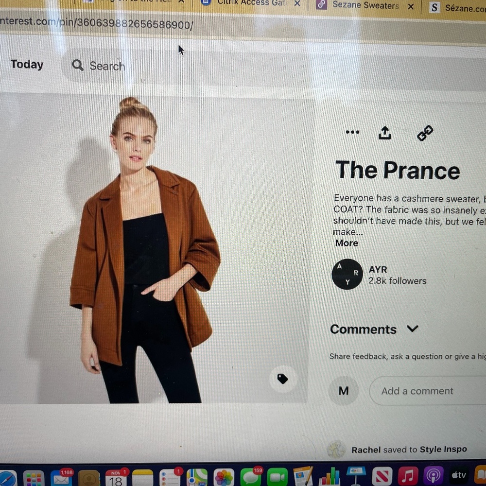 AYR cashmere blazer